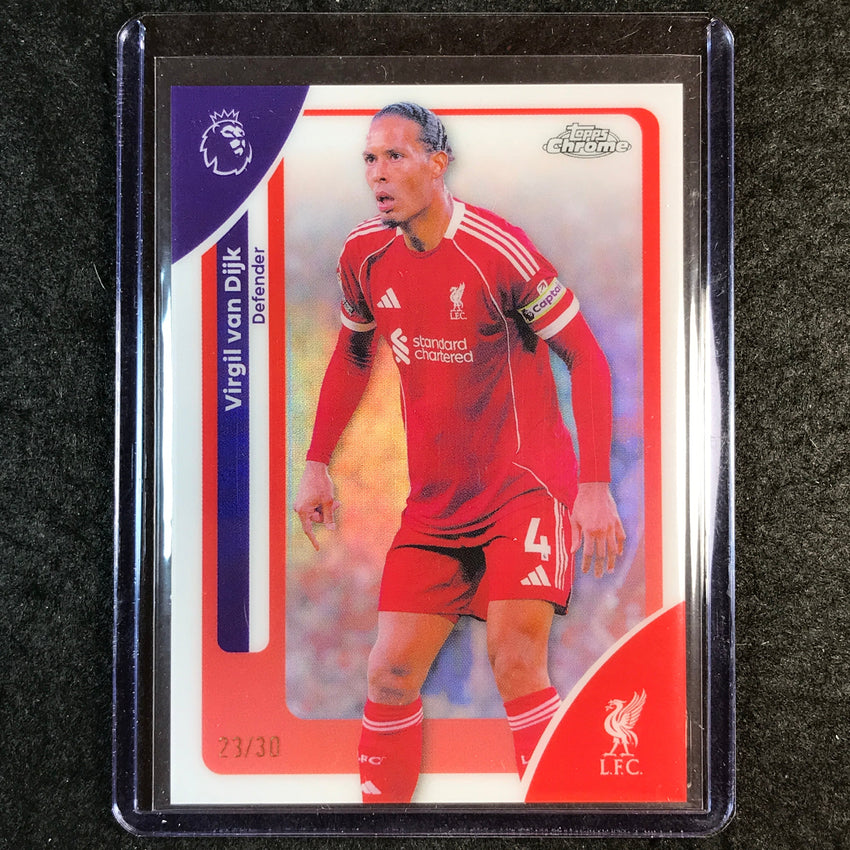 2026 Topps Chrome Premier League EPL VIRGIL VAN DIJK White 23/30 #116