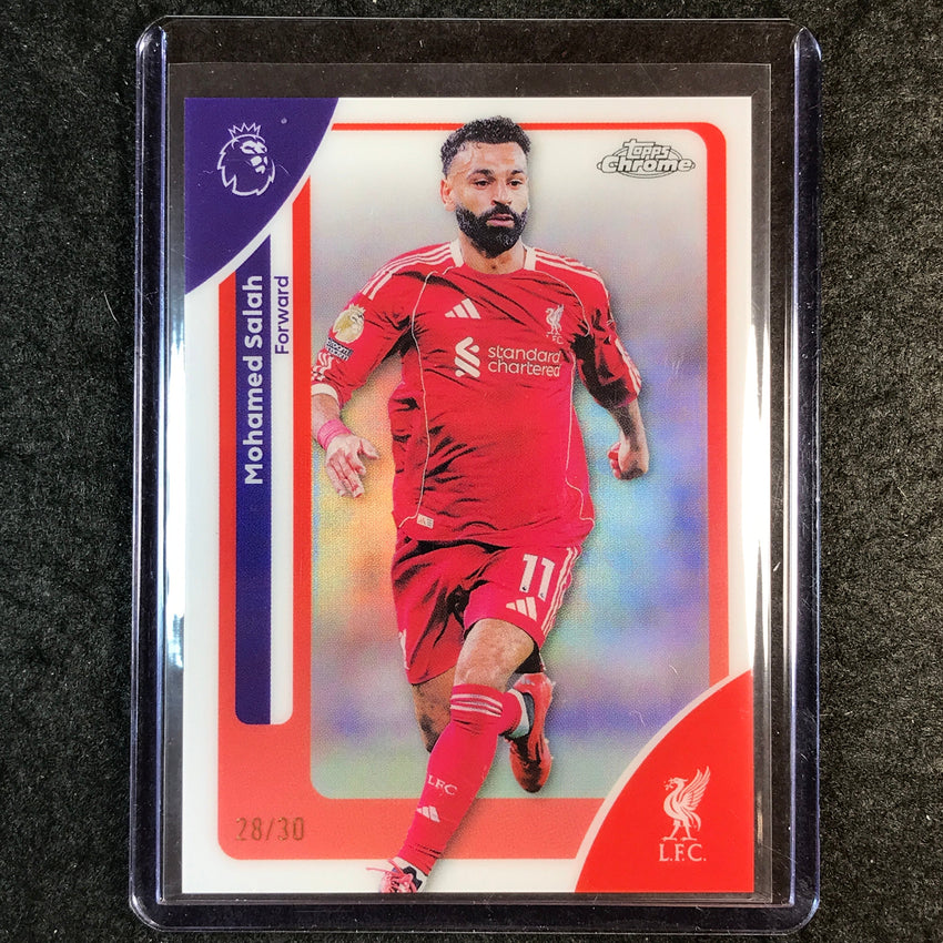 2026 Topps Chrome Premier League EPL MOHAMED SALAH White 28/30 #118