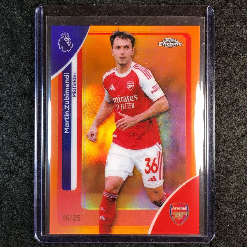 2026 Topps Chrome Premier League EPL MARTIN ZUBIMENDI Orange 16/25 #18