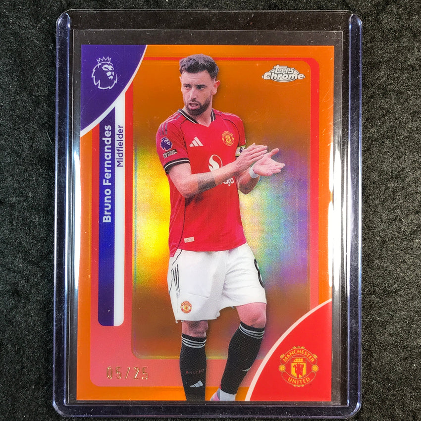2026 Topps Chrome Premier League EPL BRUNO FERNANDES Orange 5/25 #135