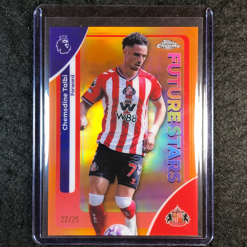 2026 Topps Chrome Premier League EPL CHEMSDINE TALBI Future Stars Orange 22/25