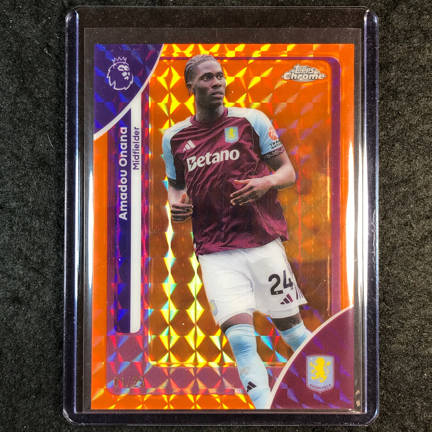 2026 Topps Chrome Premier League EPL AMADOU ONANA Orange Geometric 1/25 #24