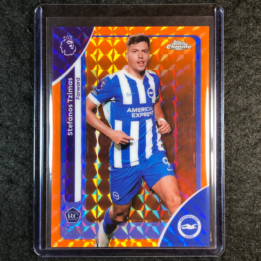 2026 Topps Chrome Premier League STEFANOS TZIMAS Rookie Orange Geometric 23/25