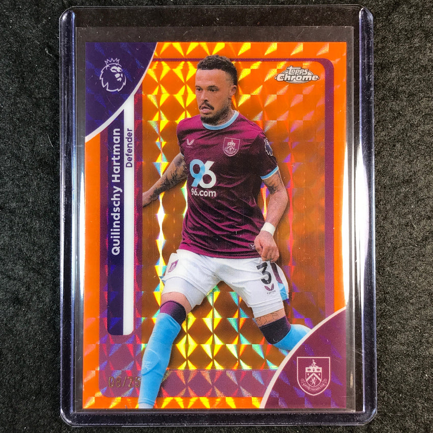 2026 Topps Chrome Premier League EPL QUILINDSCHY HARTMAN Orange Geometric 8/25