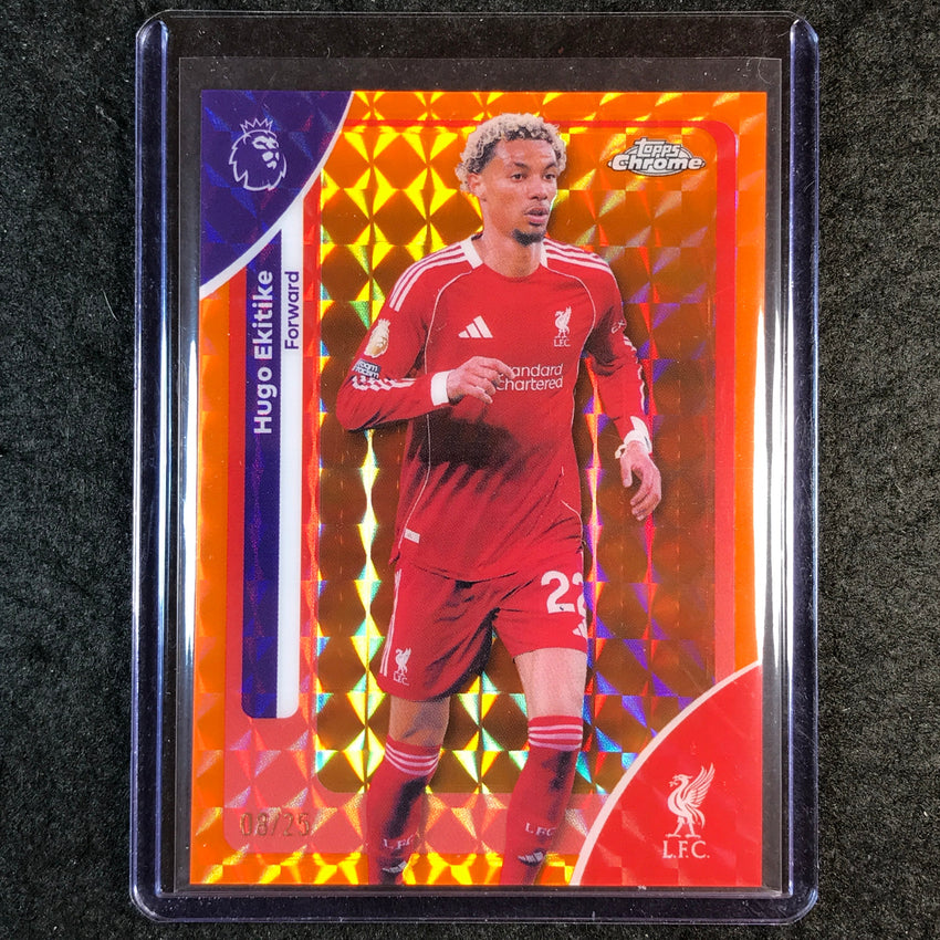 2026 Topps Chrome Premier League EPL HUGO EKITIKE Orange Geometric 8/25 #120