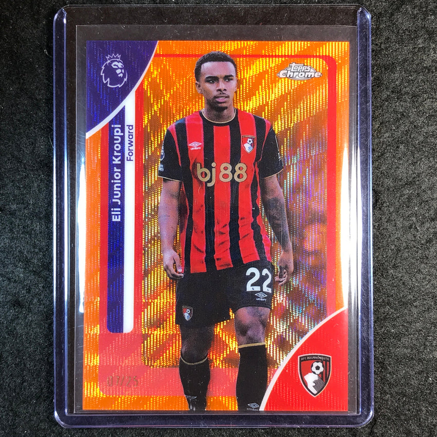 2026 Topps Chrome Premier League EPL ELI JUNIOR KROUPI Orange Wave 7/25 #7