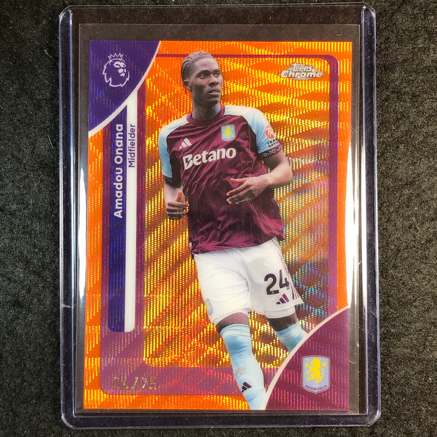 2026 Topps Chrome Premier League EPL AMADOU ONANA Orange Wave 4/25 #24