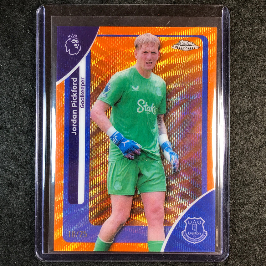 2026 Topps Chrome Premier League EPL JORDAN PICKFORD Orange Wave 18/25 #84