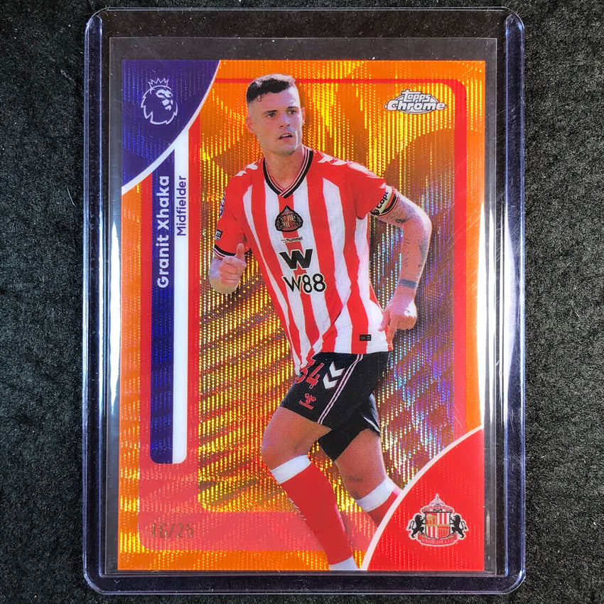 2026 Topps Chrome Premier League EPL GRANIT XHAKA Orange Wave 16/25 #169