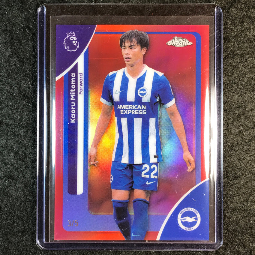 2026 Topps Chrome Premier League EPL KAORU MITOMA Red 3/5 #45
