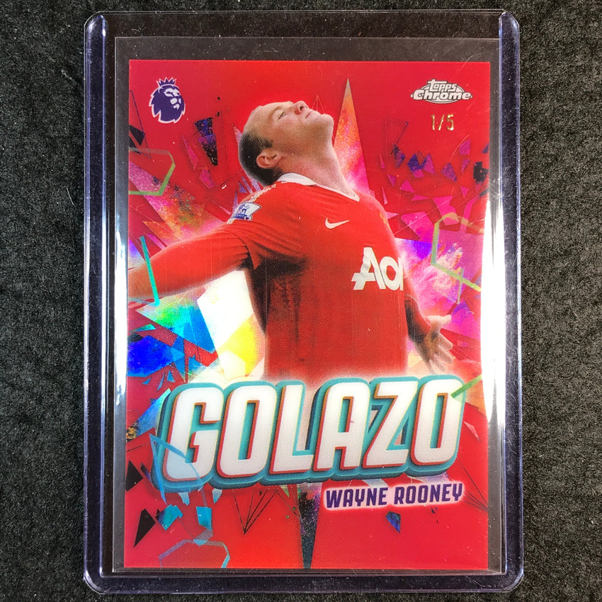 2026 Topps Chrome Premier League EPL WAYNE ROONEY Golazo Red 1/5 #11