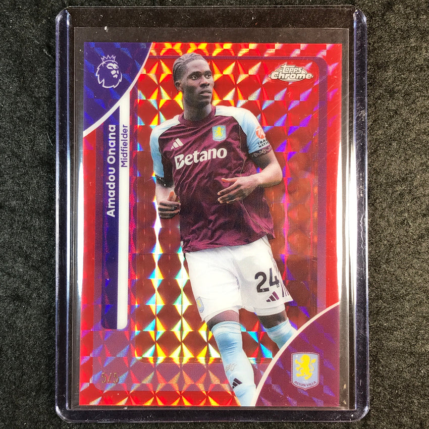 2026 Topps Chrome Premier League EPL AMADOU ONANA Red Geometric 5/5 #24