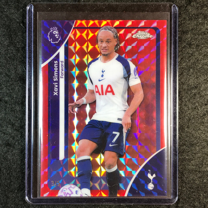 2026 Topps Chrome Premier League EPL XAVI SIMONS Red Geometric 3/5 #175