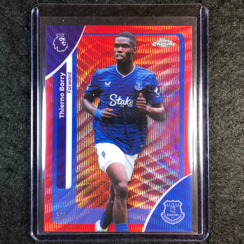 2026 Topps Chrome Premier League EPL THIERNO BARRY Red Wave 3/5 #89