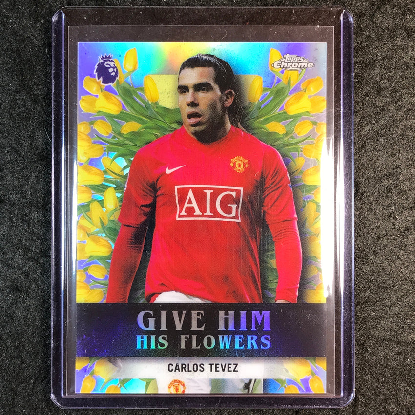 2026 Topps Chrome Premier League EPL CARLOS TEVEZ Give Him His Flowers SSP #25