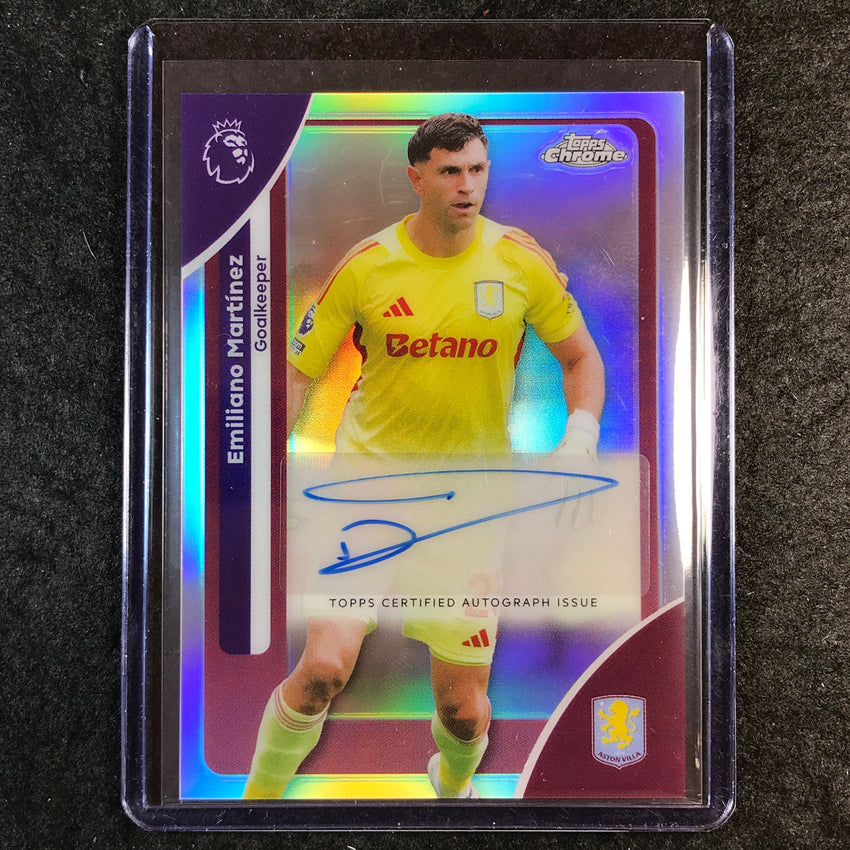 2026 Topps Chrome Premier League EPL EMILIANO MARTINEZ Chrome Auto Refractor #EM