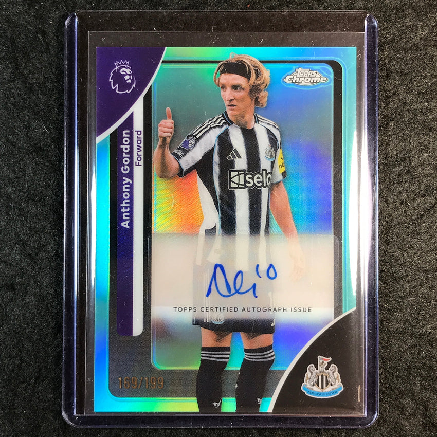 2026 Topps Chrome Premier League EPL ANTHONY GORDON Chrome Auto Aqua 169/199