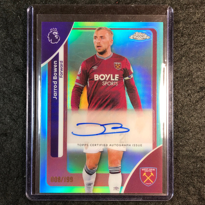 2026 Topps Chrome Premier League EPL JARROD BOWEN Chrome Auto Aqua 8/199