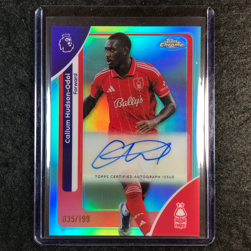 2026 Topps Chrome Premier League EPL CALLUM HUDSON-ODOI Chrome Auto Aqua 35/199