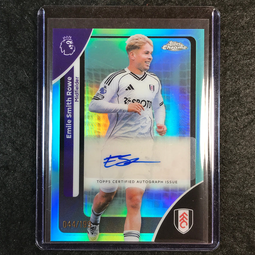 2026 Topps Chrome Premier League EPL EMILE SMITH ROWE Chrome Auto Aqua 44/199