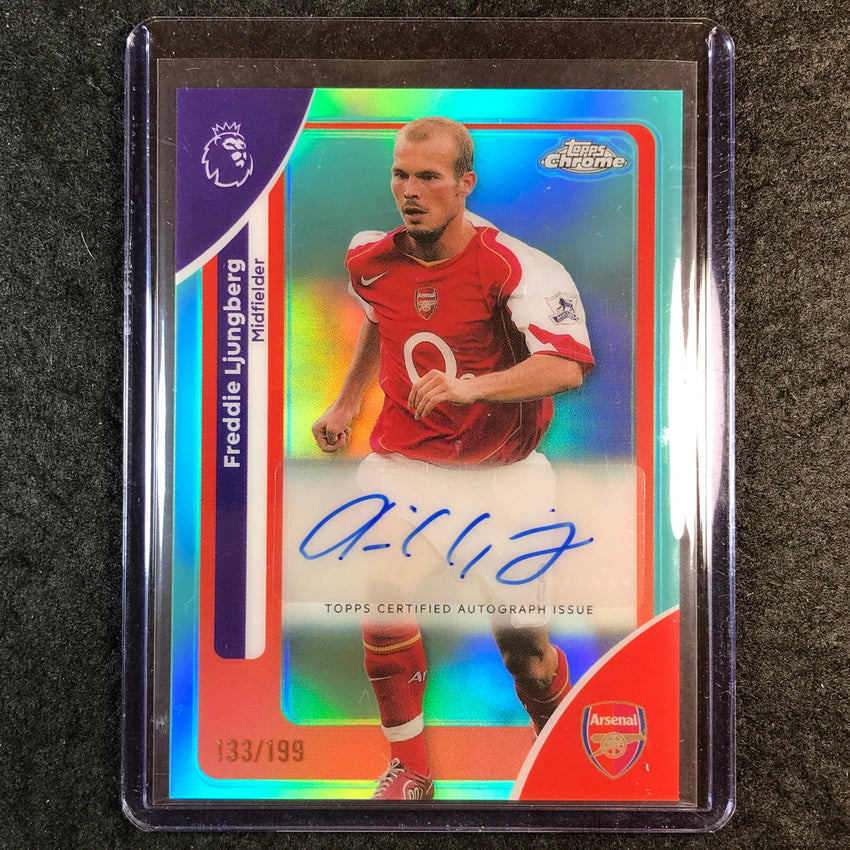 2026 Topps Chrome Premier League EPL FREDDIE LJUNGBERG Chrome Auto Aqua 133/199