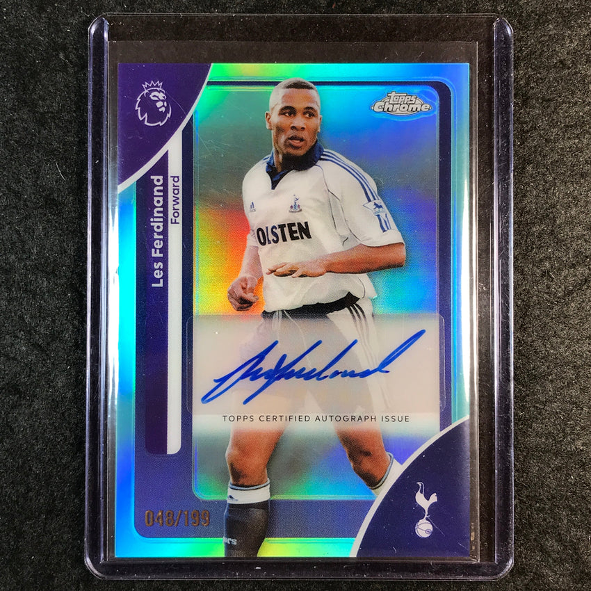 2026 Topps Chrome Premier League EPL LES FERDINAND Chrome Auto Aqua 48/199