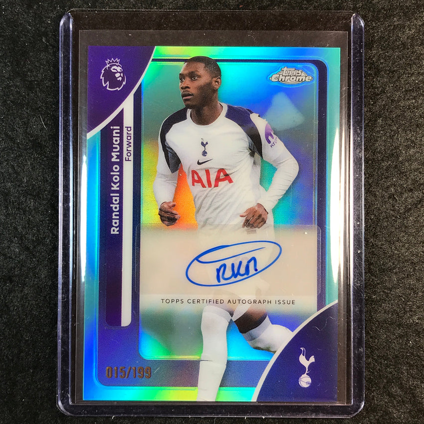 2026 Topps Chrome Premier League EPL RANDAL KOLO MUANI Chrome Auto Aqua 15/199