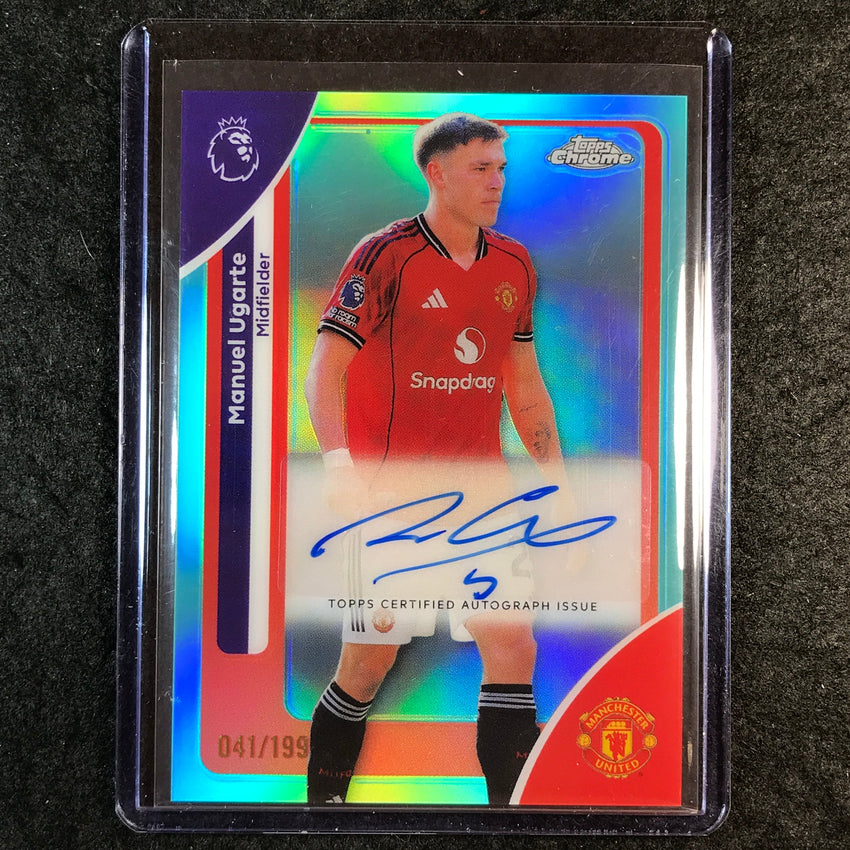 2026 Topps Chrome Premier League EPL MANUEL UGARTE Chrome Auto Aqua 41/199