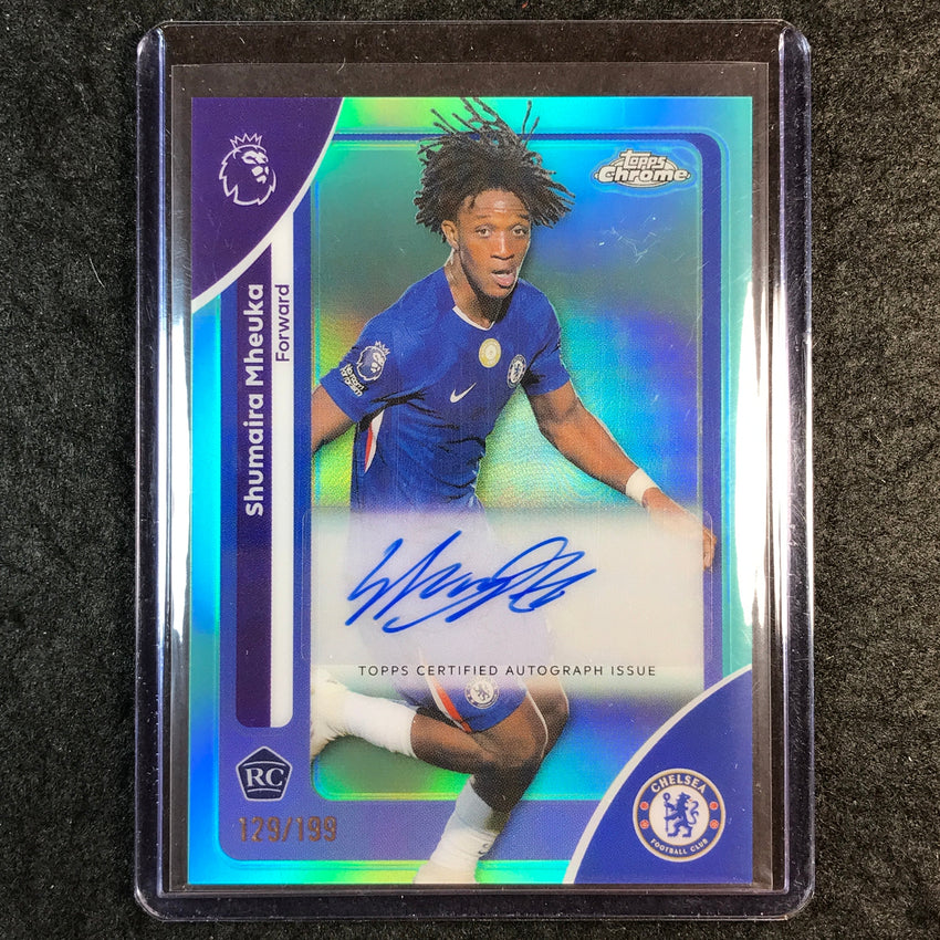2026 Topps Chrome Premier League EPL SHUMAIRA MHEUKA Rookie Auto Aqua 129/199
