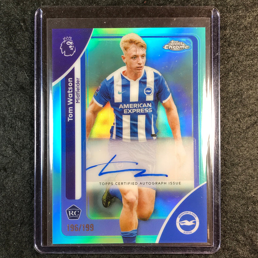 2026 Topps Chrome Premier League EPL TOM WATSON Chrome Rookie Auto Aqua 196/199