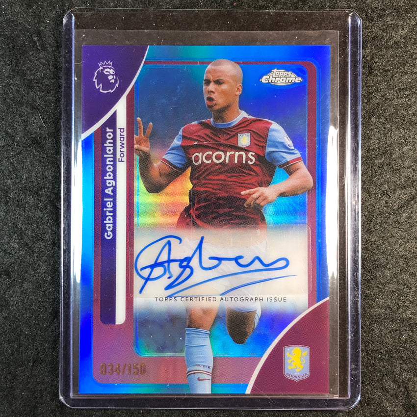 2026 Topps Chrome Premier League EPL GABRIEL AGBONLAHOR Chrome Auto Blue 34/150