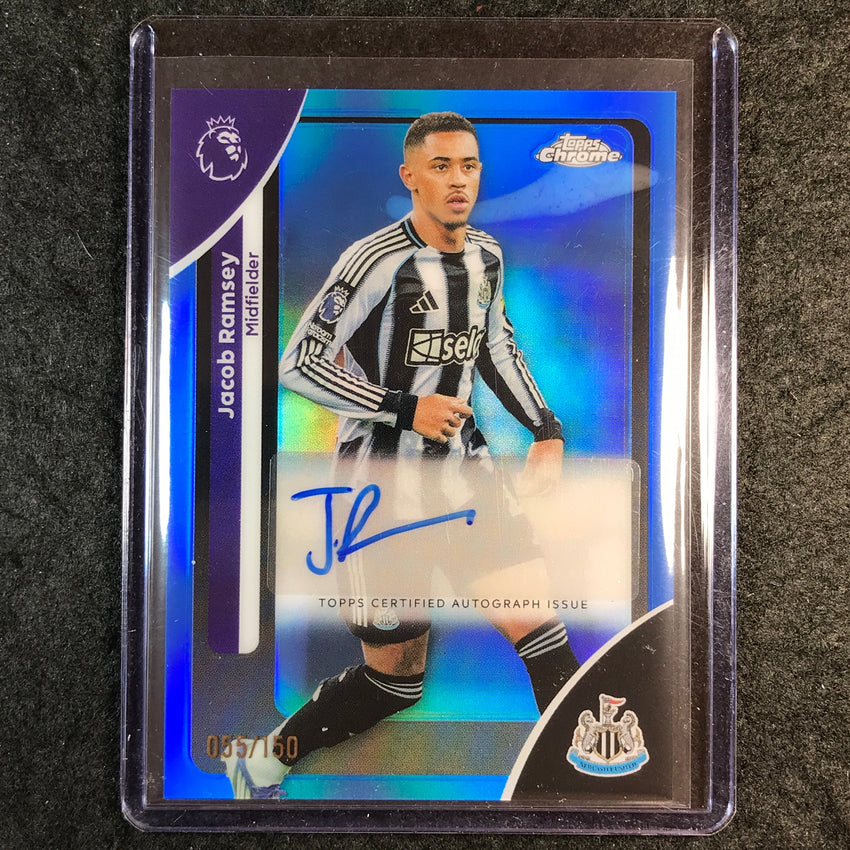 2026 Topps Chrome Premier League EPL JACOB RAMSEY Chrome Auto Blue 55/150