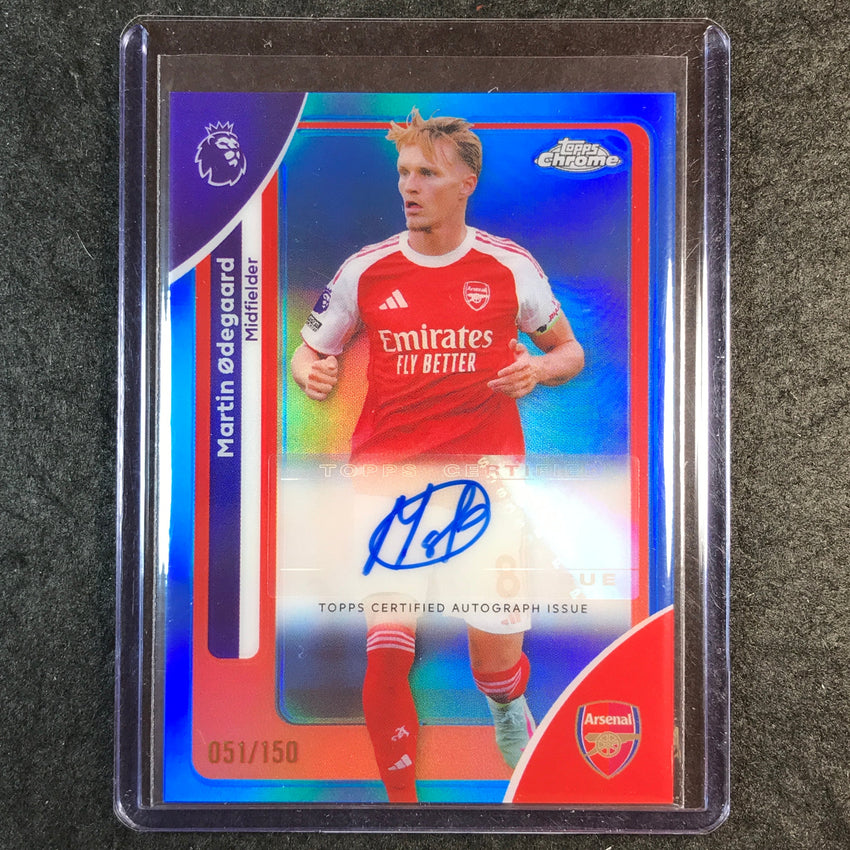2026 Topps Chrome Premier League EPL MARTIN ODEGAARD Chrome Auto Blue 51/150