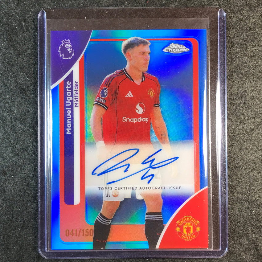2026 Topps Chrome Premier League EPL MANUEL UGARTE Chrome Auto Blue 41/150