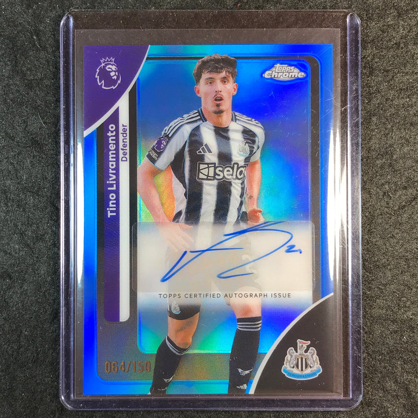 2026 Topps Chrome Premier League EPL TINO LIVRAMENTO Chrome Auto Blue 64/150