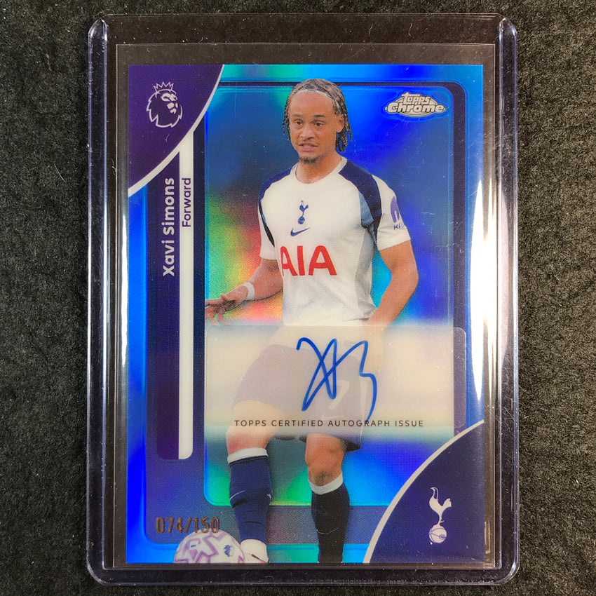 2026 Topps Chrome Premier League EPL XAVI SIMONS Chrome Auto Blue 74/150