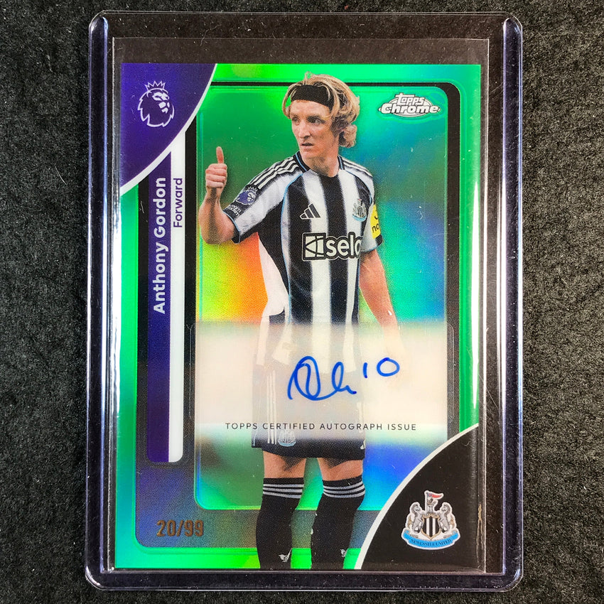2026 Topps Chrome Premier League EPL ANTHONY GORDON Chrome Auto Green 20/99