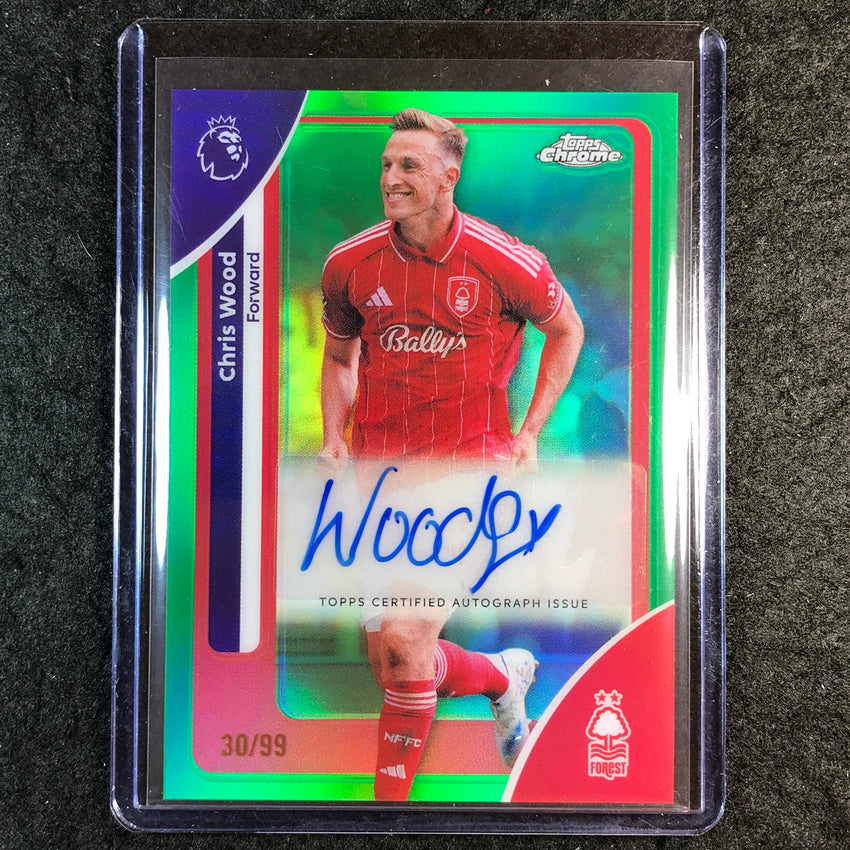 2026 Topps Chrome Premier League EPL CHRIS WOOD Chrome Auto Green 30/99