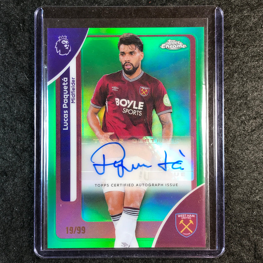 2026 Topps Chrome Premier League EPL LUCAS PAQUETA Chrome Auto Green 19/99