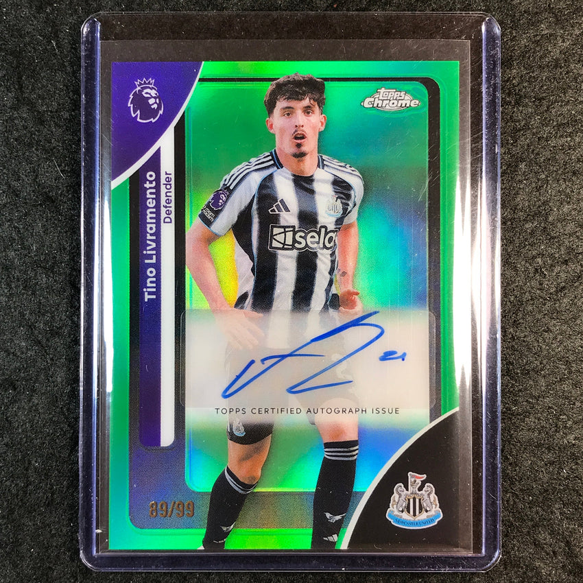 2026 Topps Chrome Premier League EPL TINO LIVRAMENTO Chrome Auto Green 89/99