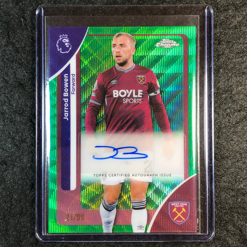 2026 Topps Chrome Premier League EPL JARROD BOWEN Chrome Auto Green Wave 21/99