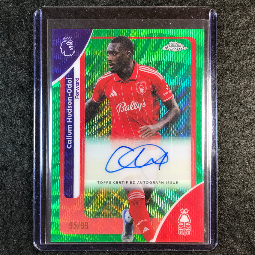 2026 Topps Chrome Premier League EPL CALLUM HUDSON-ODOI Auto Green Wave 95/99
