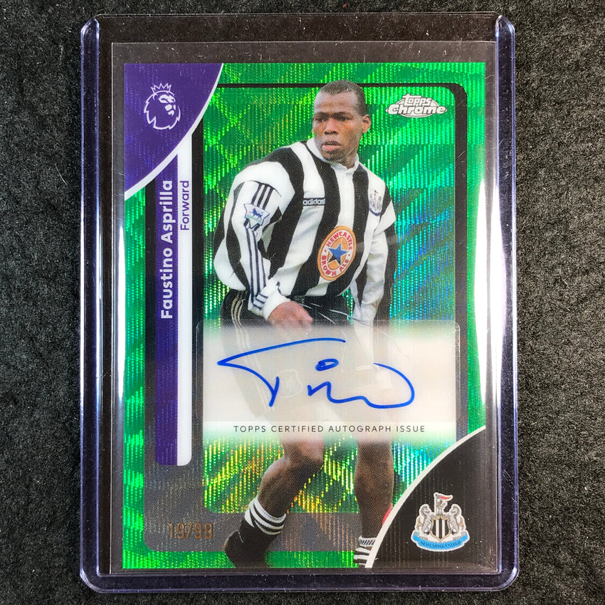 2026 Topps Chrome Premier League EPL FAUSTINO ASPRILLA Auto Green Wave 19/99