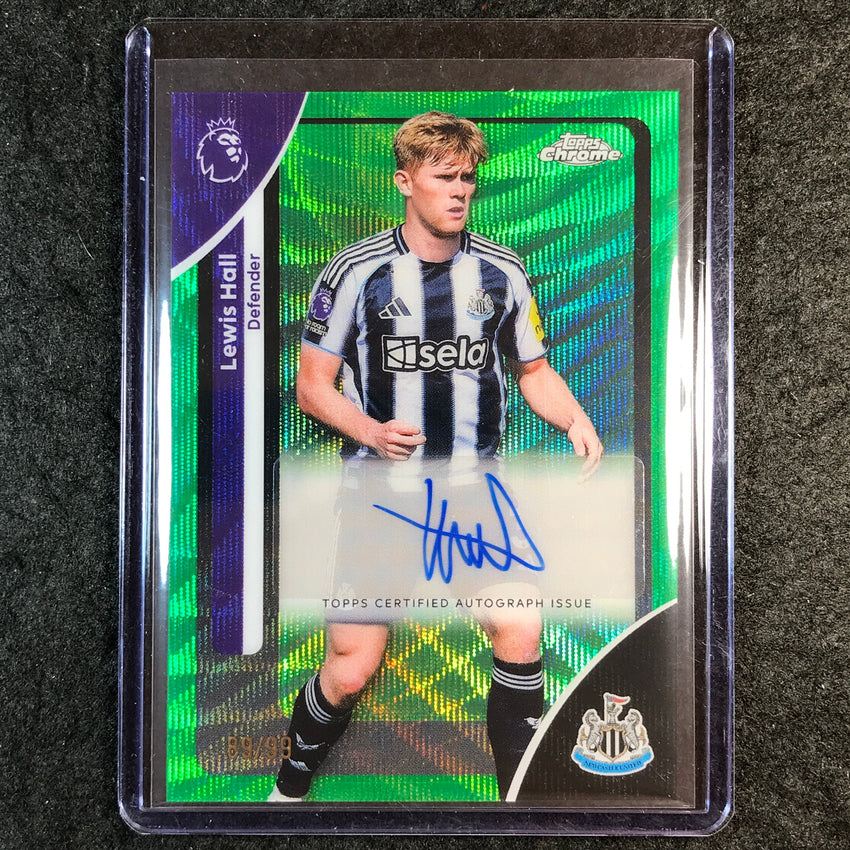2026 Topps Chrome Premier League EPL LEWIS HALL Chrome Auto Green Wave 89/99