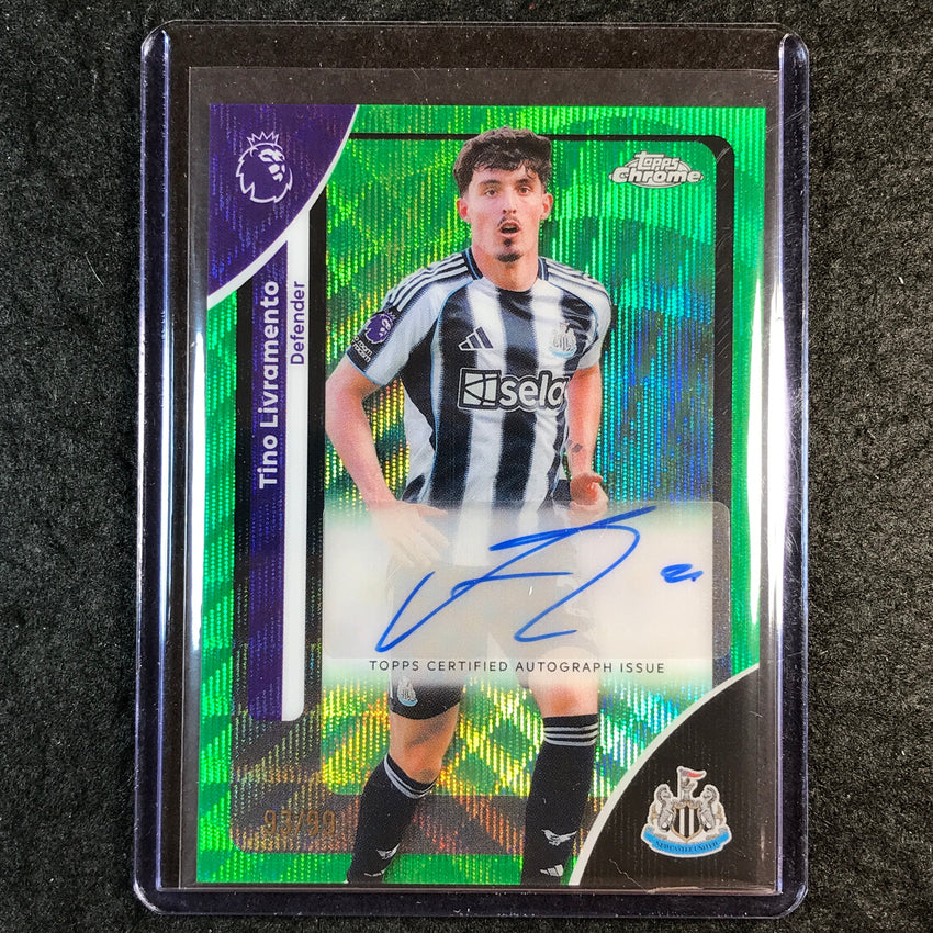 2026 Topps Chrome Premier League EPL TINO LIVRAMENTO Auto Green Wave 93/99
