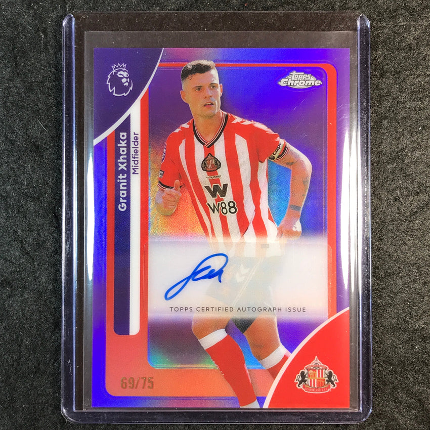 2026 Topps Chrome Premier League EPL GRANIT XHAKA Chrome Auto Purple 69/75