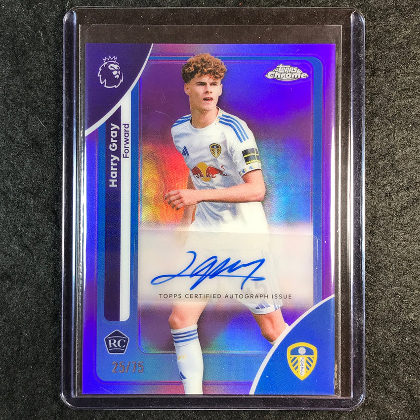 2026 Topps Chrome Premier League EPL HARRY GRAY Chrome Rookie Auto Purple 25/75