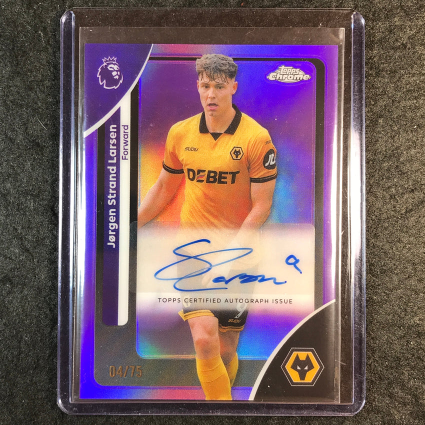 2026 Topps Chrome Premier League EPL JORGEN STRAND LARSEN Auto Purple 4/75