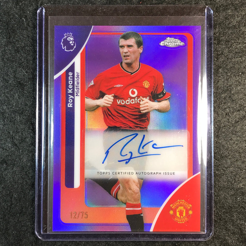 2026 Topps Chrome Premier League EPL ROY KEANE Chrome Auto Purple 12/75