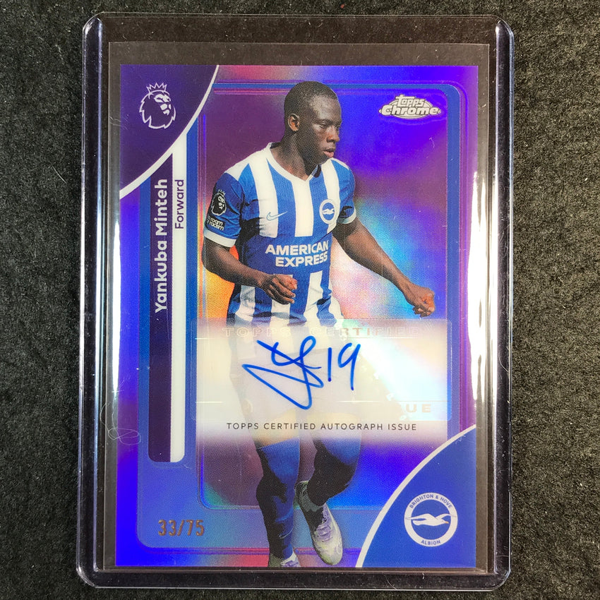 2026 Topps Chrome Premier League EPL YANKUBA MINTEH Chrome Auto Purple 33/75